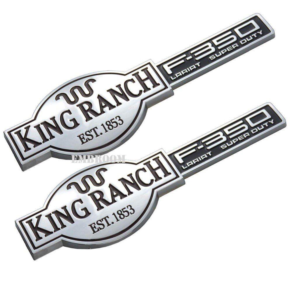 F-350 Logo - 2pcs King Ranch F-350 Emblems, 3D Badges Door S Tailgate Sticker Decals  Replacement for Ford F350