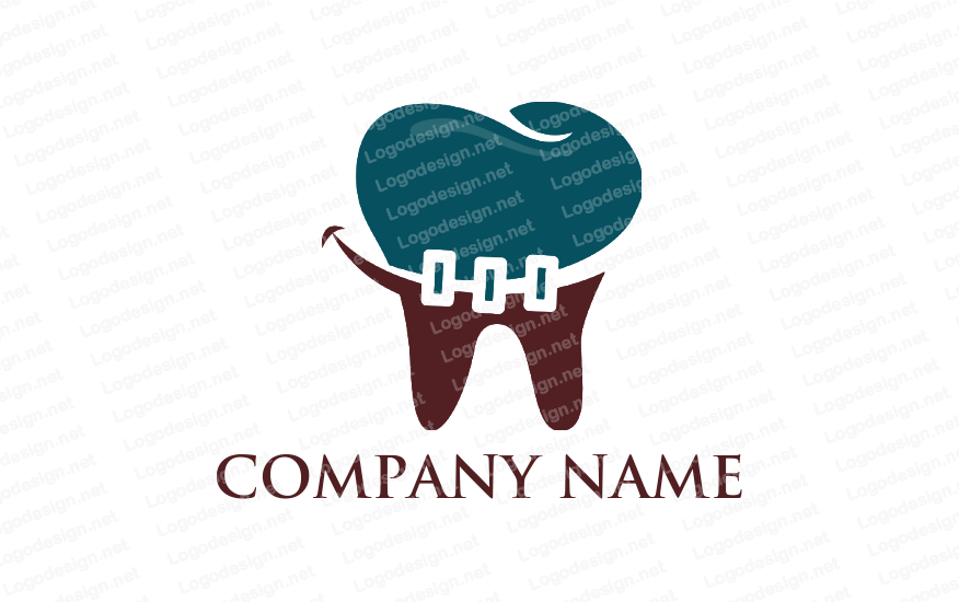 Braces Logo - Smiling teeth with braces | Logo Template by LogoDesign.net