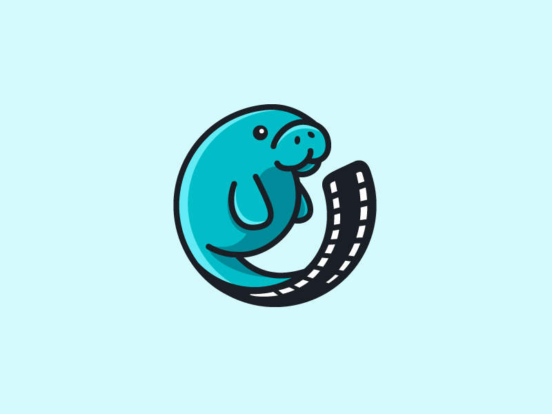 Dugong Logo - Manatee + Film Strip by Alfrey Davilla. vaneltia on Dribbble