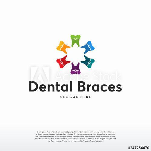 Braces Logo - Dental Braces logo designs, Colorful dental logo - Buy this stock ...