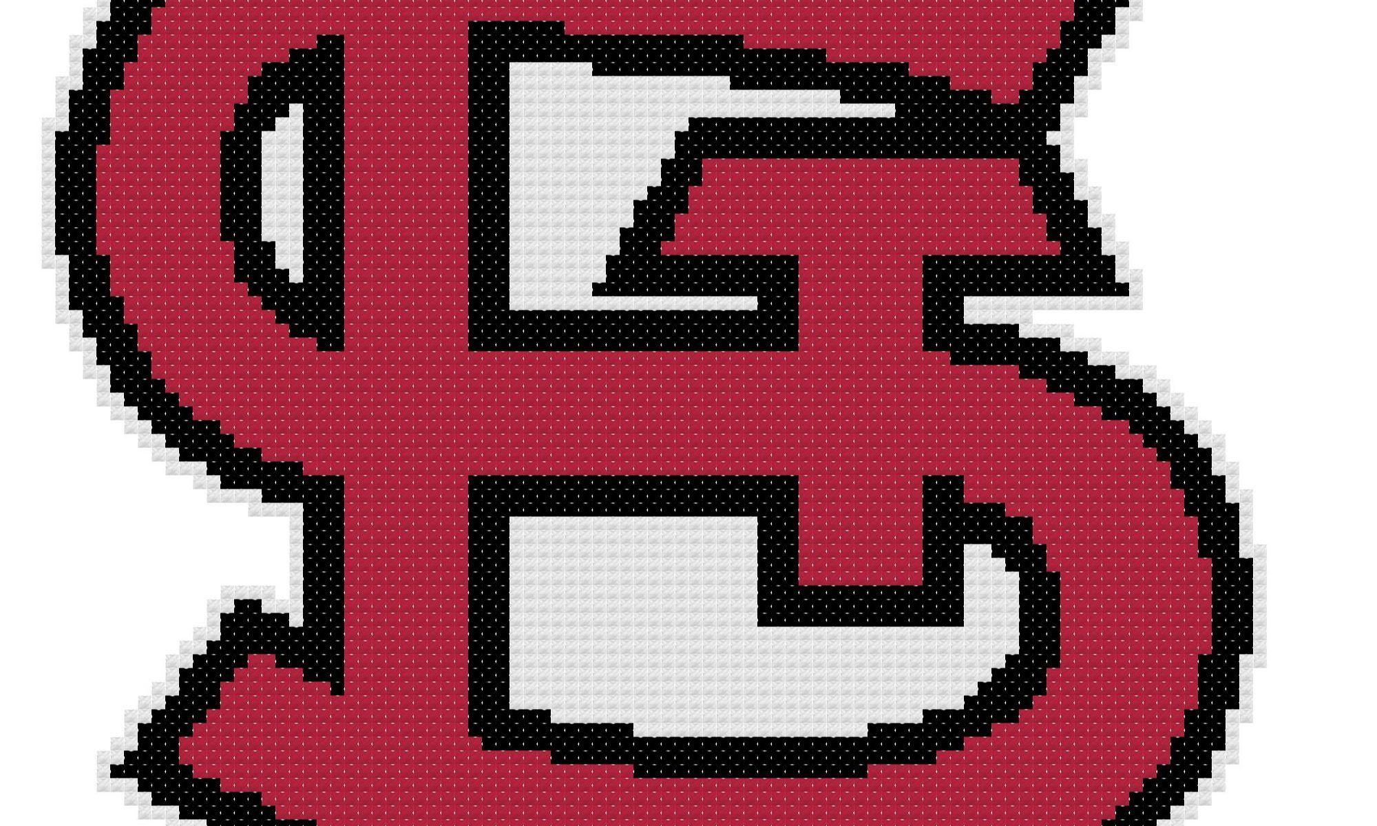 Cardnals Logo - Counted Cross Stitch Pattern, St. Louis Cardinals Logo
