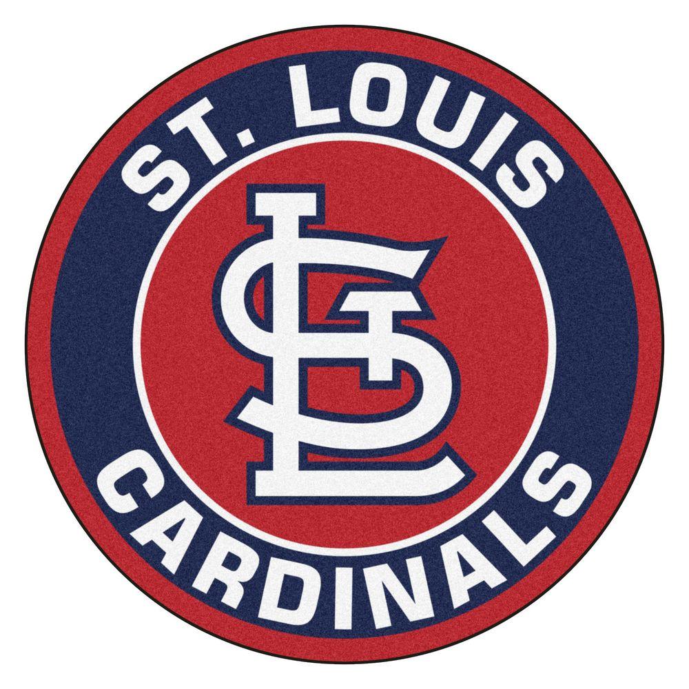 Cardnals Logo - FANMATS MLB St. Louis Cardinals Navy 2 ft. x 2 ft. Round Area Rug