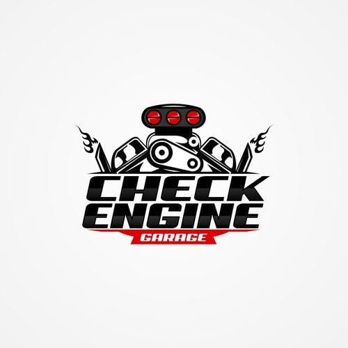 Engine Logo - Check Engine Garage logo design for sport racing cars. Logo design