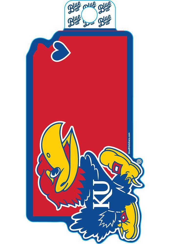 Jayhawks Logo - Kansas Jayhawks Logo on State of Kansas Stickers