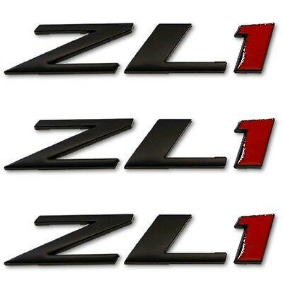 ZL1 Logo - CHEVY CAMARO ZL1 Black Red Metal Letter Logo Hood Fender Rear Bumper Emblem SET