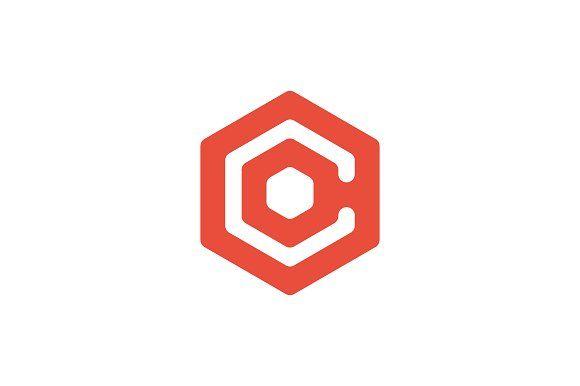 Orange Hexagon Logo - C Box Logo Logo Templates Creative Market