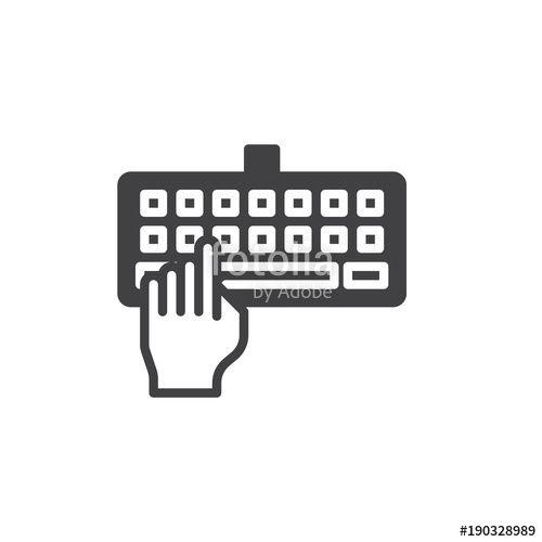 Keyboard Logo - Hand typing keyboard icon vector, filled flat sign, solid pictogram ...