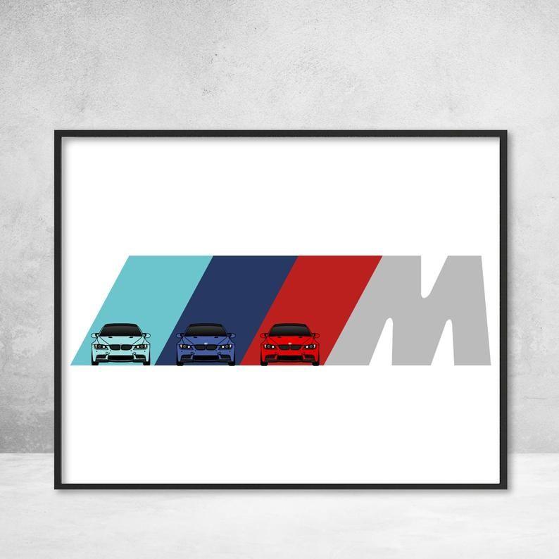 M3 Logo - BMW M3 E92 on M Power BMW M Logo Poster Print, M3 3 Series (2007-2013) Wall  Art Decor Handmade M Power BMW M (E90, E91, E93) B1