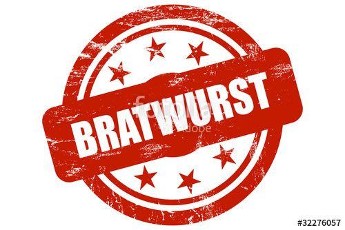 Bratwurst Logo - Sternen Stempel rot BRATWURST