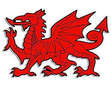 Wales Logo - Wales RED DRAGON Shaped Sticker (uk welsh logo)