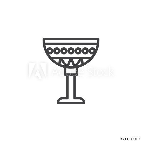 Chalice Logo - Egyptian Cup outline icon. linear style sign for mobile concept and ...