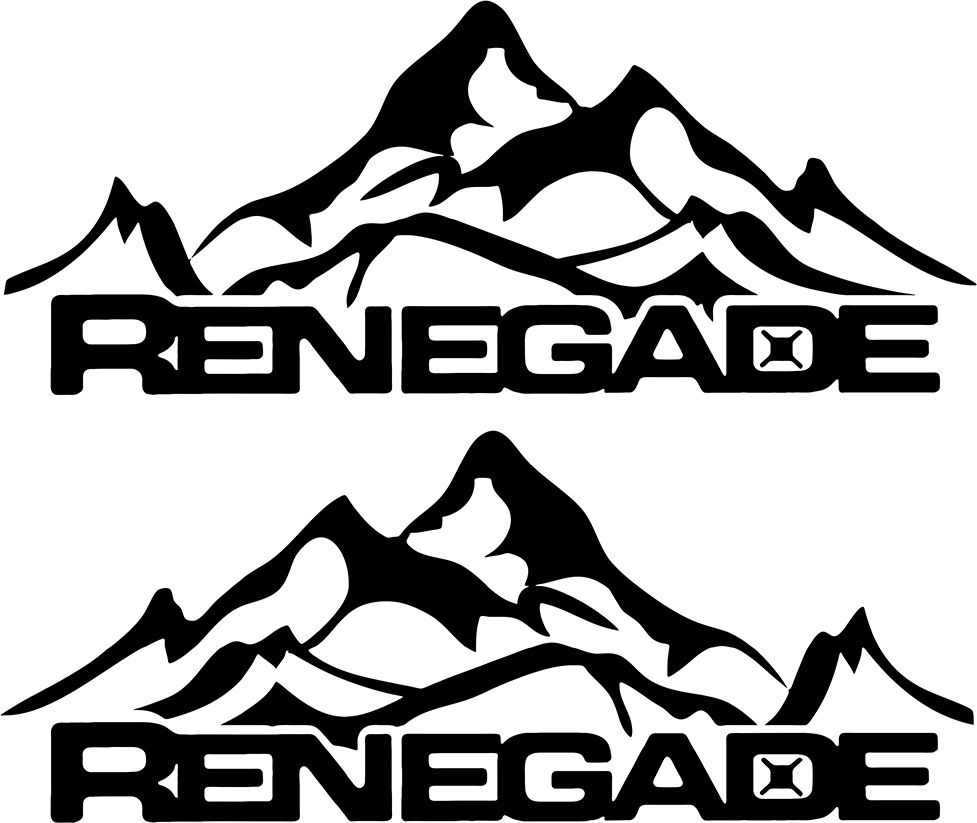 Renegade Logo - For 1Set 2Pcs 1Pair Renegade Mountain Logo Graphic Vinyl Decal Sticker Car Styling