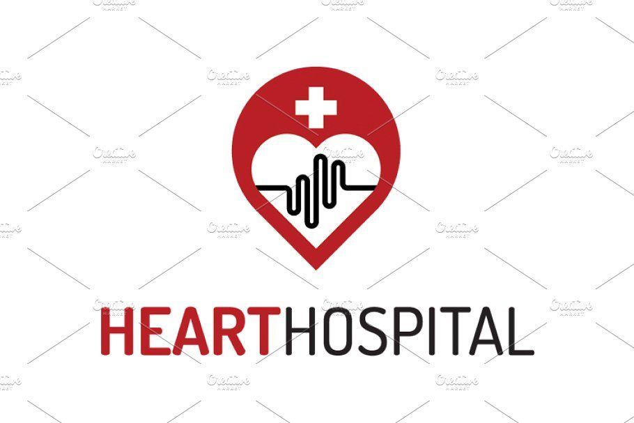 Hospial Logo - Heart Hospital Logo Template