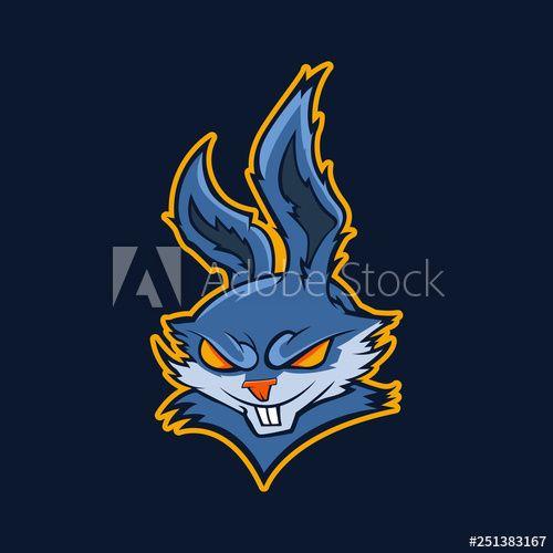 Evil Logo - Modern professional logo for sport team. Evil rabbit mascot. Rabbits ...
