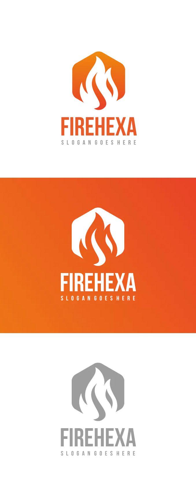 Orange Hexagon Logo - Fire Hexagon Logo Template AI, EPS • Download | Logo Templates ...