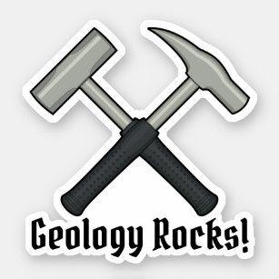 Geology Logo - Geology Rocks! Geologist's Hammer Logo Vinyl Sticker