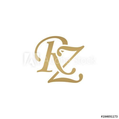 RZ Logo - Initial letter RZ, overlapping elegant monogram logo, luxury golden ...