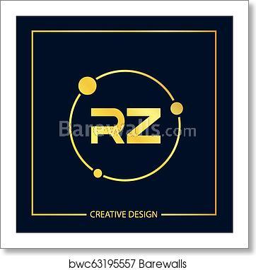 RZ Logo - Initial Letter RZ Logo Template Design art print poster