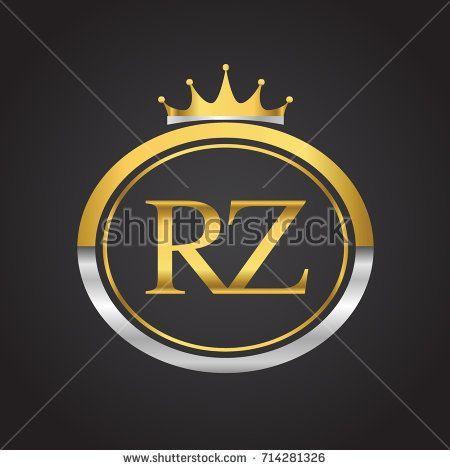 RZ Logo - initial letter RZ logotype company name with oval shape and crown ...