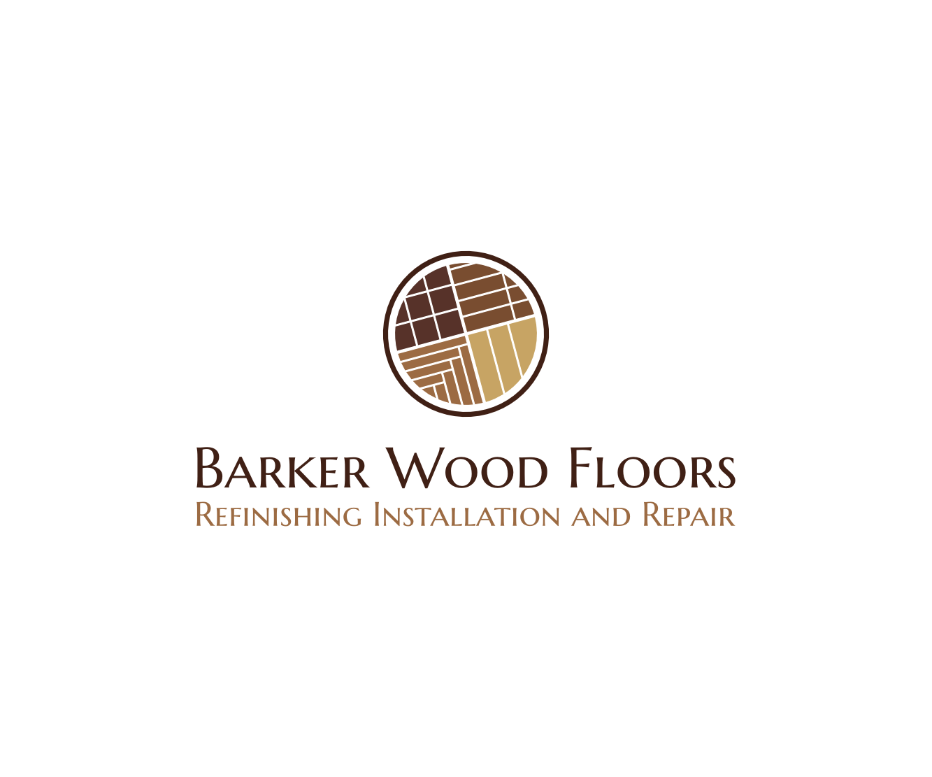 Floor Logo - Masculine, Bold, Woodworking Logo Design for Barker Wood Floors