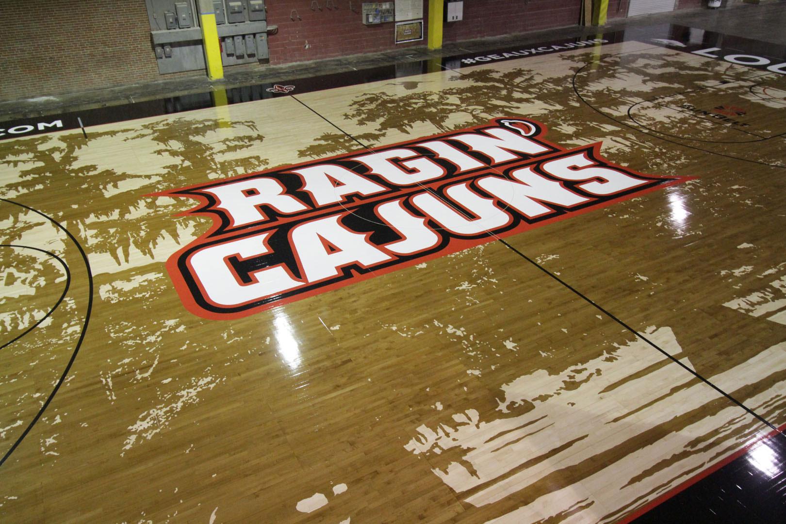 Floor Logo - Praters Gym Floor Design, Stencils and Decals Art of the Game