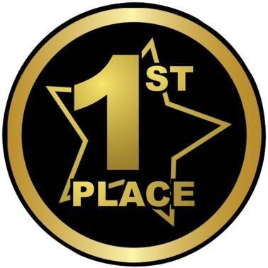 1st-place Logo - 1st Place Black Gold Star Sticker