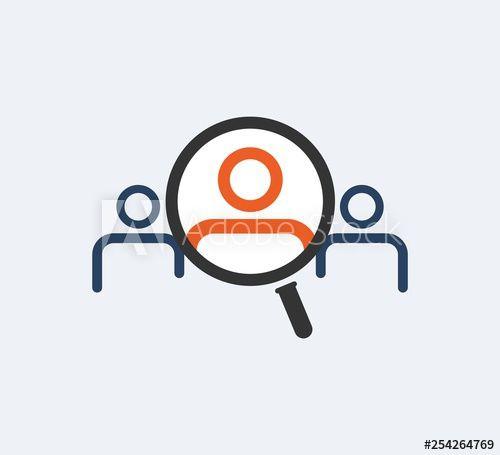 Hiring Logo - Recruitment people for work vector logo. Hiring icon. Focus group