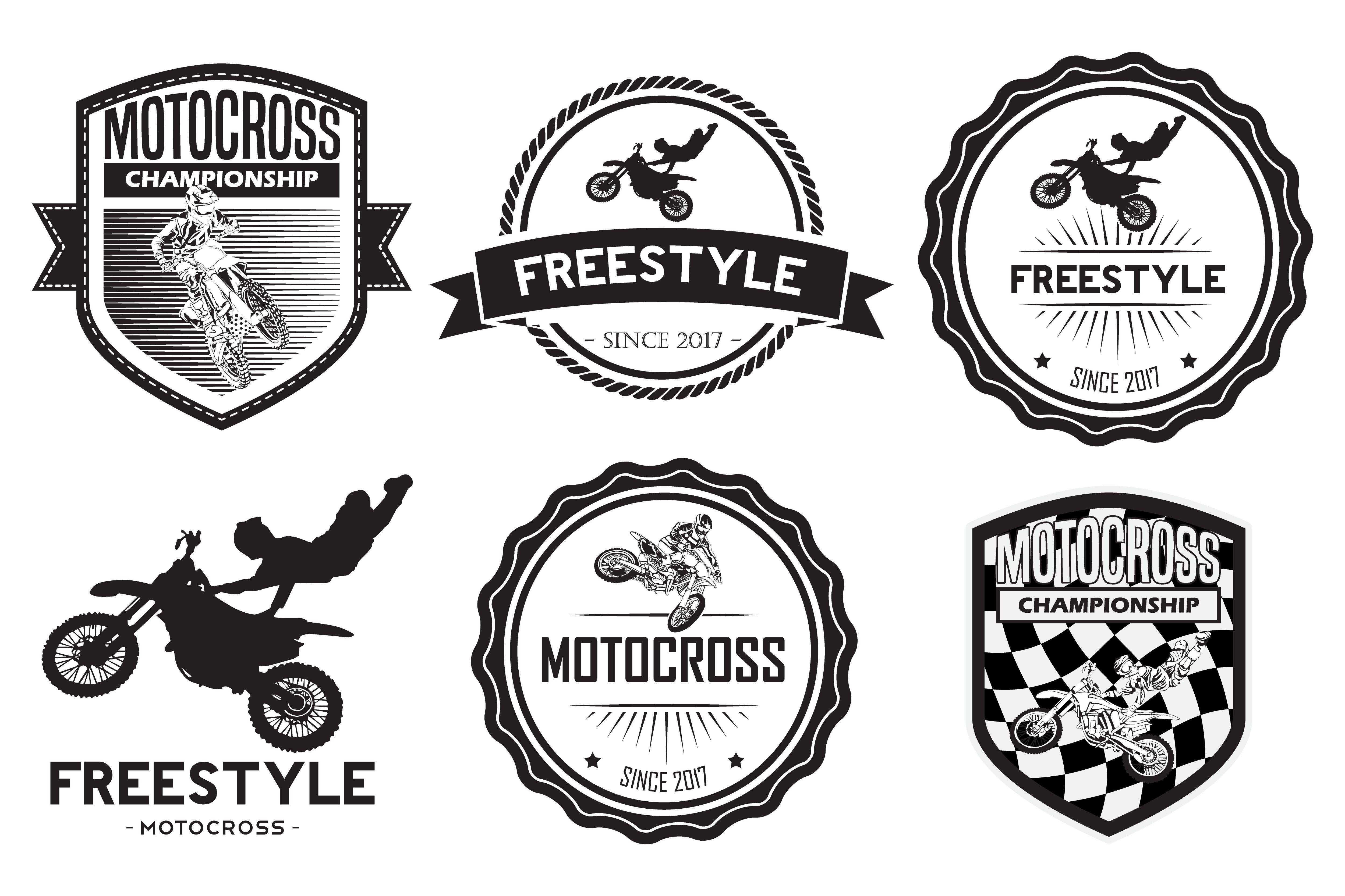 Motorcross Logo - set of motocross badge logo vector