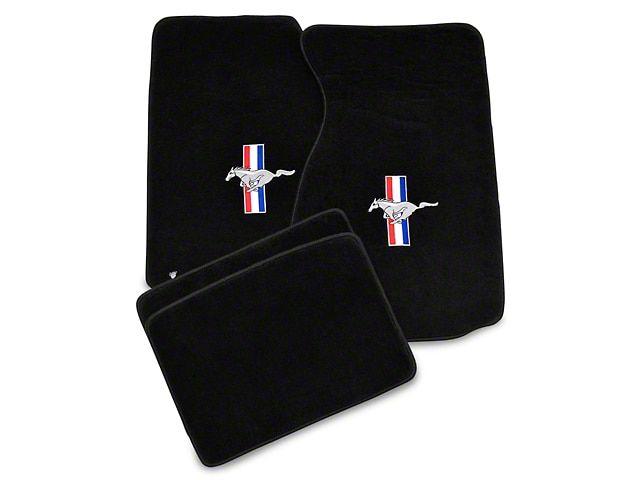 Pony Logo - Lloyd Front & Rear Floor Mats w/ Tri-Bar Pony Logo - Black (99-04 All)