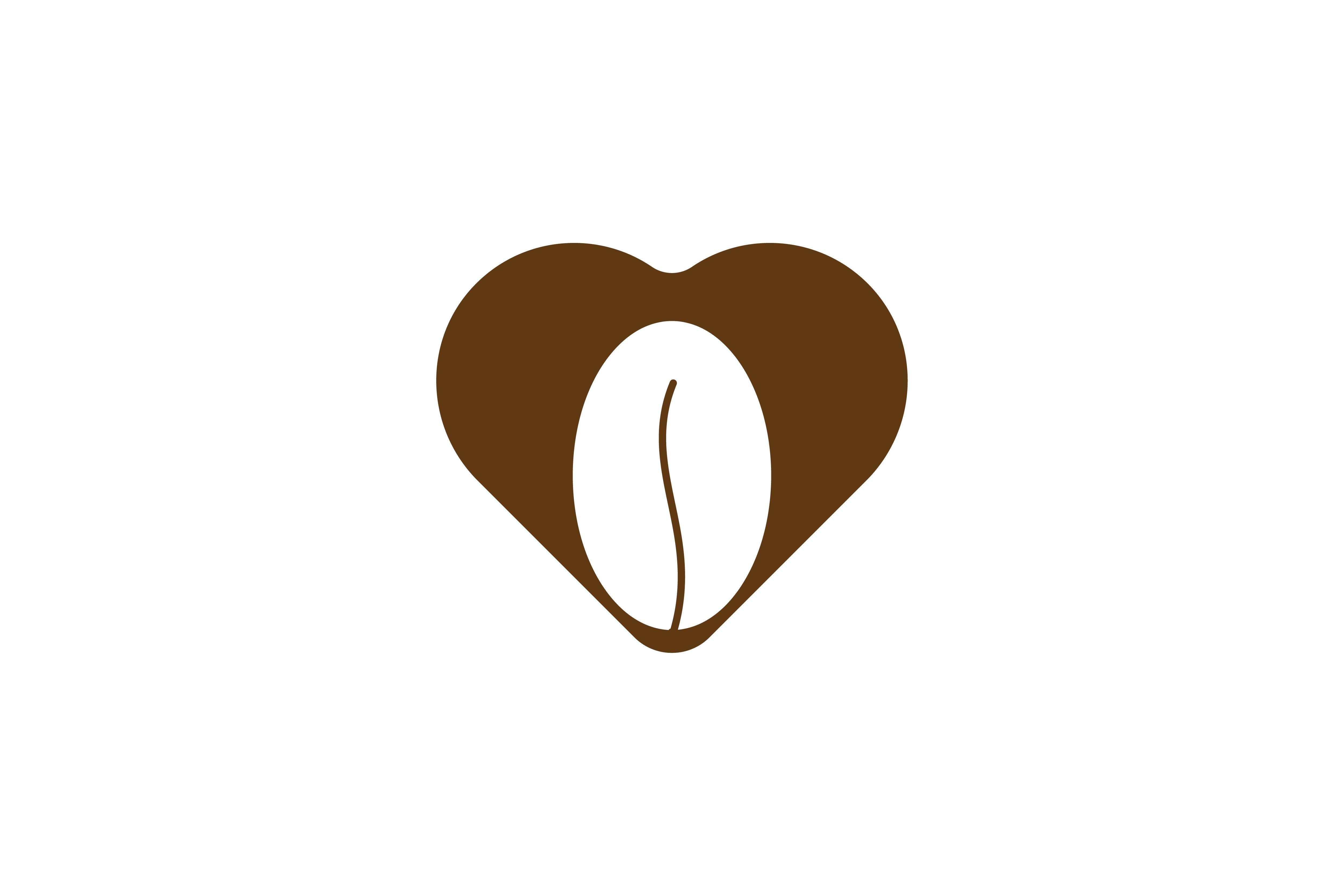Bean Logo - Love Coffee Bean Logo
