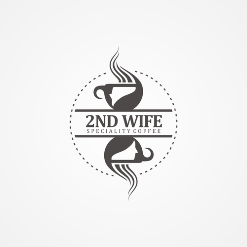 Wife Logo - Speciality coffee shop logo. 2nd wife. Chalenging name for creative