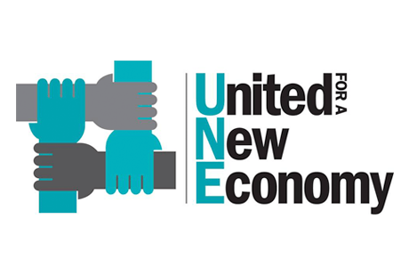 Economy Logo - United for a New Economy (UNE). The Center for Popular Democracy