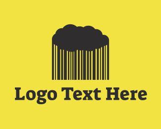 Barcode Logo - Rain Barcode Cloud Logo
