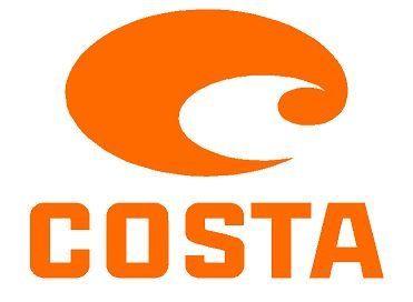 Costa Logo - Costa Del Mar with Writing Decal Sticker 6long (orange)