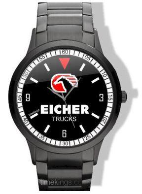 Eicher Logo - Eicher Trucks Logo Black Steel Watch