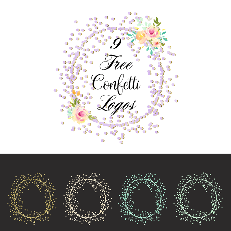 Confetti Logo - free 9 confetti circle logos - Free Pretty Things For You