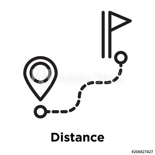 Distance Logo - Distance icon vector sign and symbol isolated on white background ...