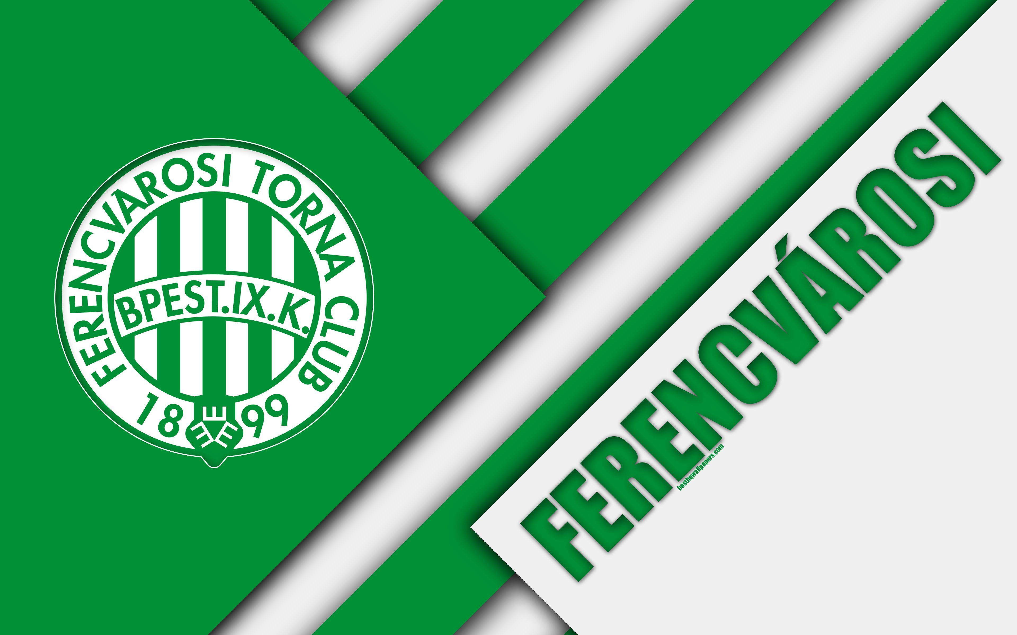 OTP Logo - Download wallpaper Ferencvarosi TC, logo, material design, 4k