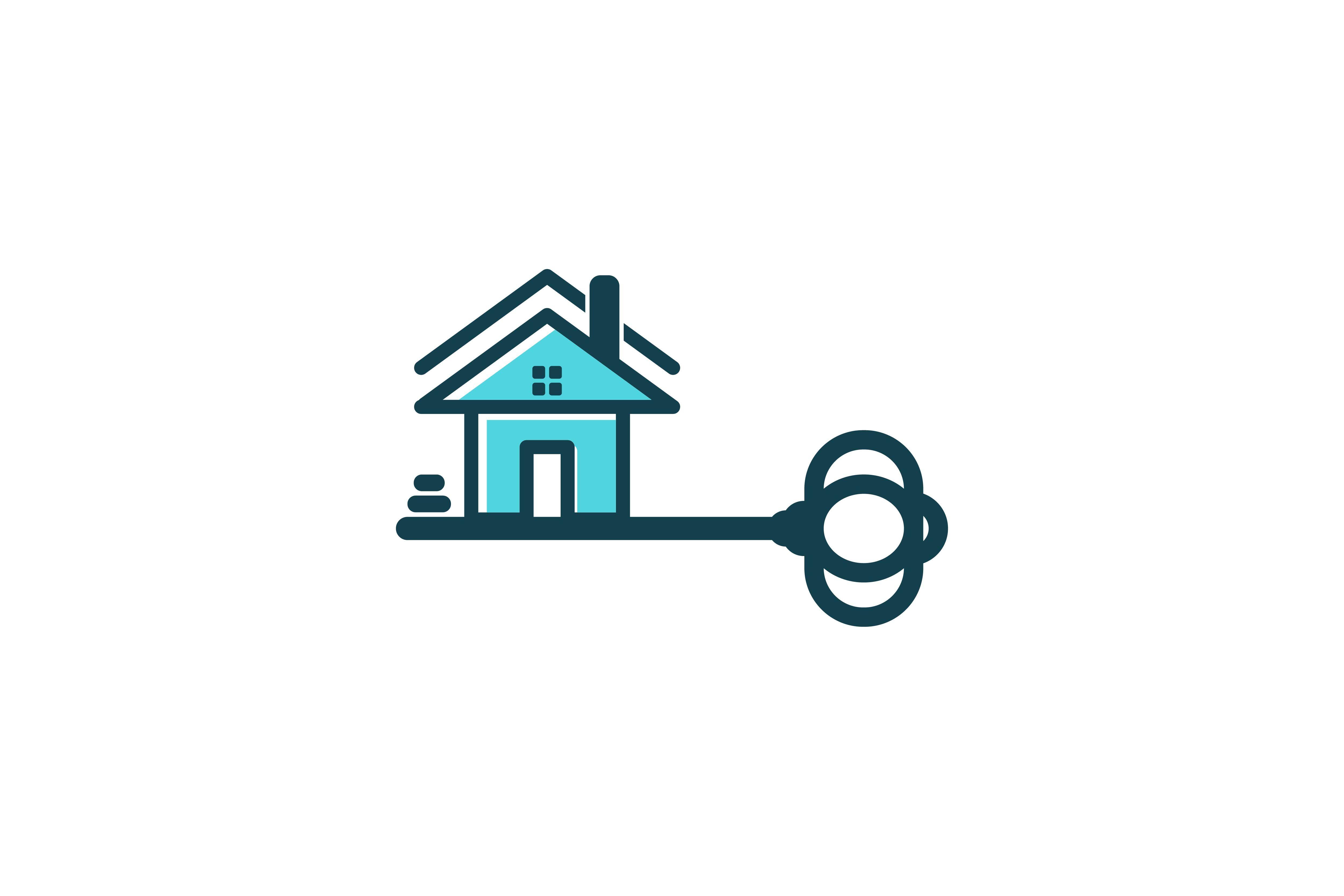Rental Logo - Key and house. rental housing logo