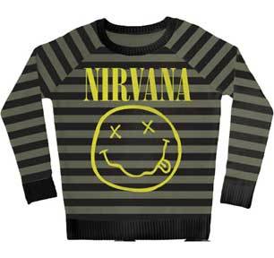 Sweater Logo - Nirvana Striped Logo Sweater