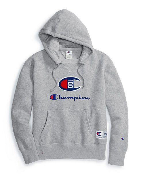 Sweater Logo - Champion Century Collection Men's Hoodie, C100 Chenille Logo
