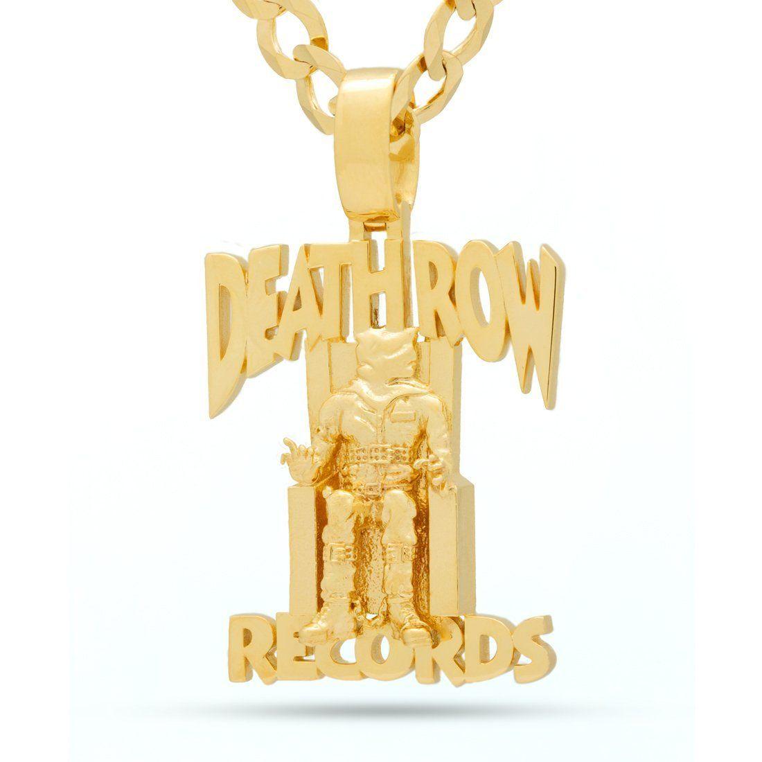 Necklace Logo - 14K Solid Gold King Ice x Death Row Logo Necklace