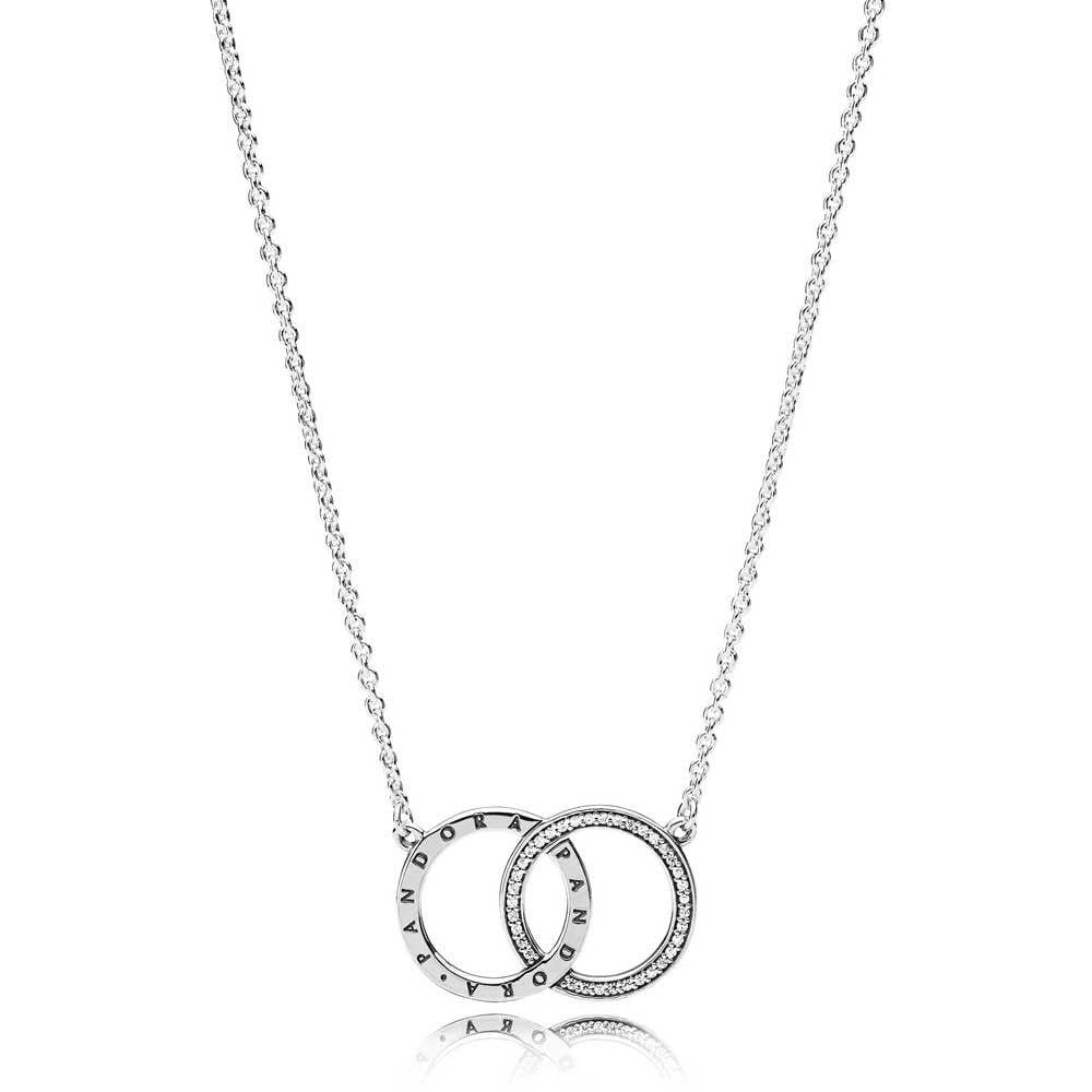 Necklace Logo - Pandora Circles Logo Necklace 396235CZ-45
