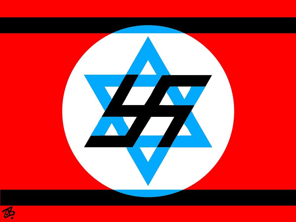 Nazi Logo - Swastika israel nazi flag logo star of david gaza invasion war