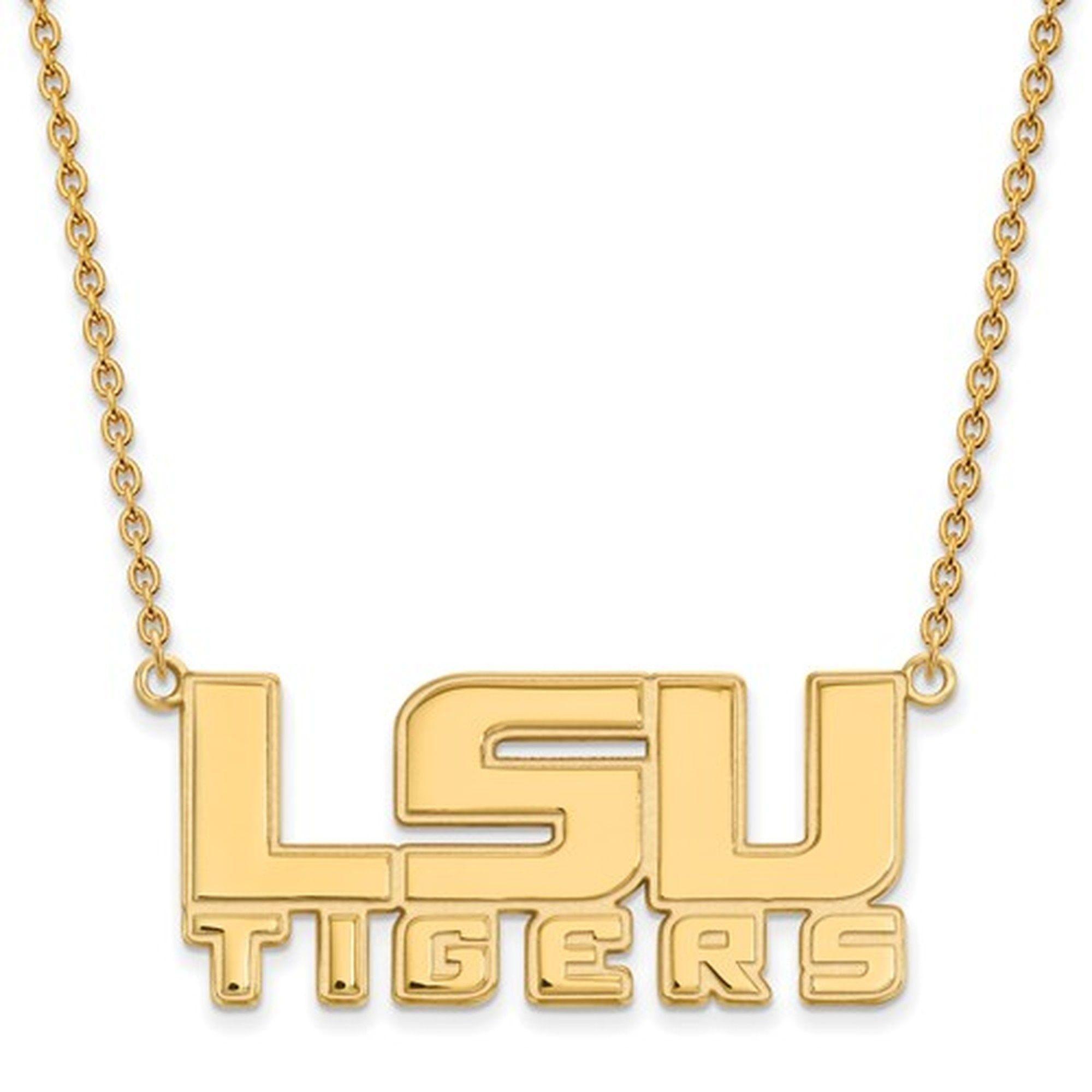Necklace Logo - LSU Tigers 14K Gold Text Logo Necklace