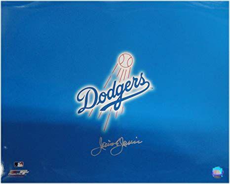 Dodgersd Logo - Jaime Jarrin Hand Signed Autographed 16x20 Los Angeles Dodgers Logo ...