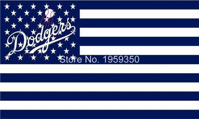 Dodgersd Logo - US $6.8 |FREE SHIPPING Los Angeles Dodgers logo US star stripe flag 3ftx5ft  Banner 100D Polyester MLB Flag Brass Grommets-in Flags, Banners & ...