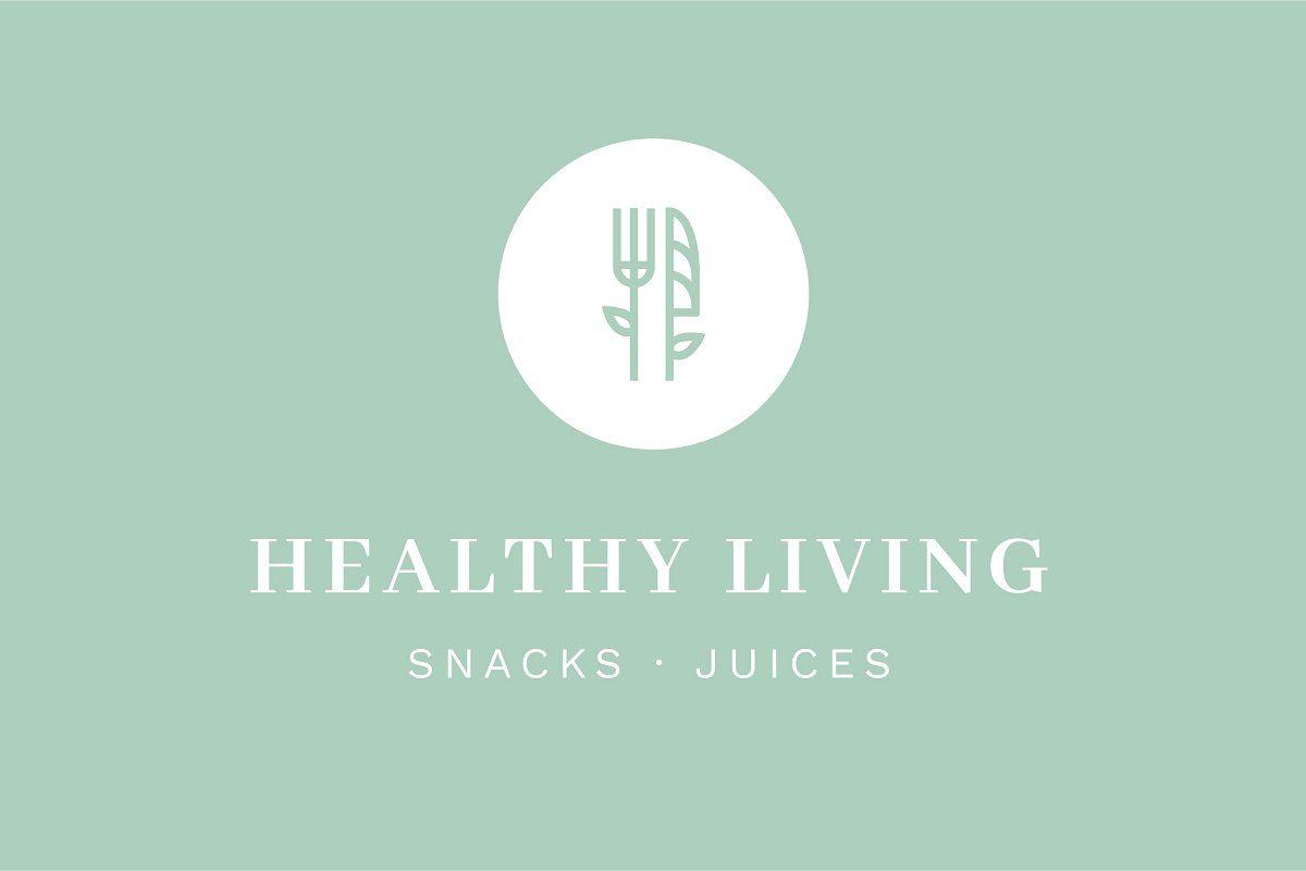 Healthy Logo - 10 Minimal Healthy Food Logos ~ Logo Templates ~ Creative Market