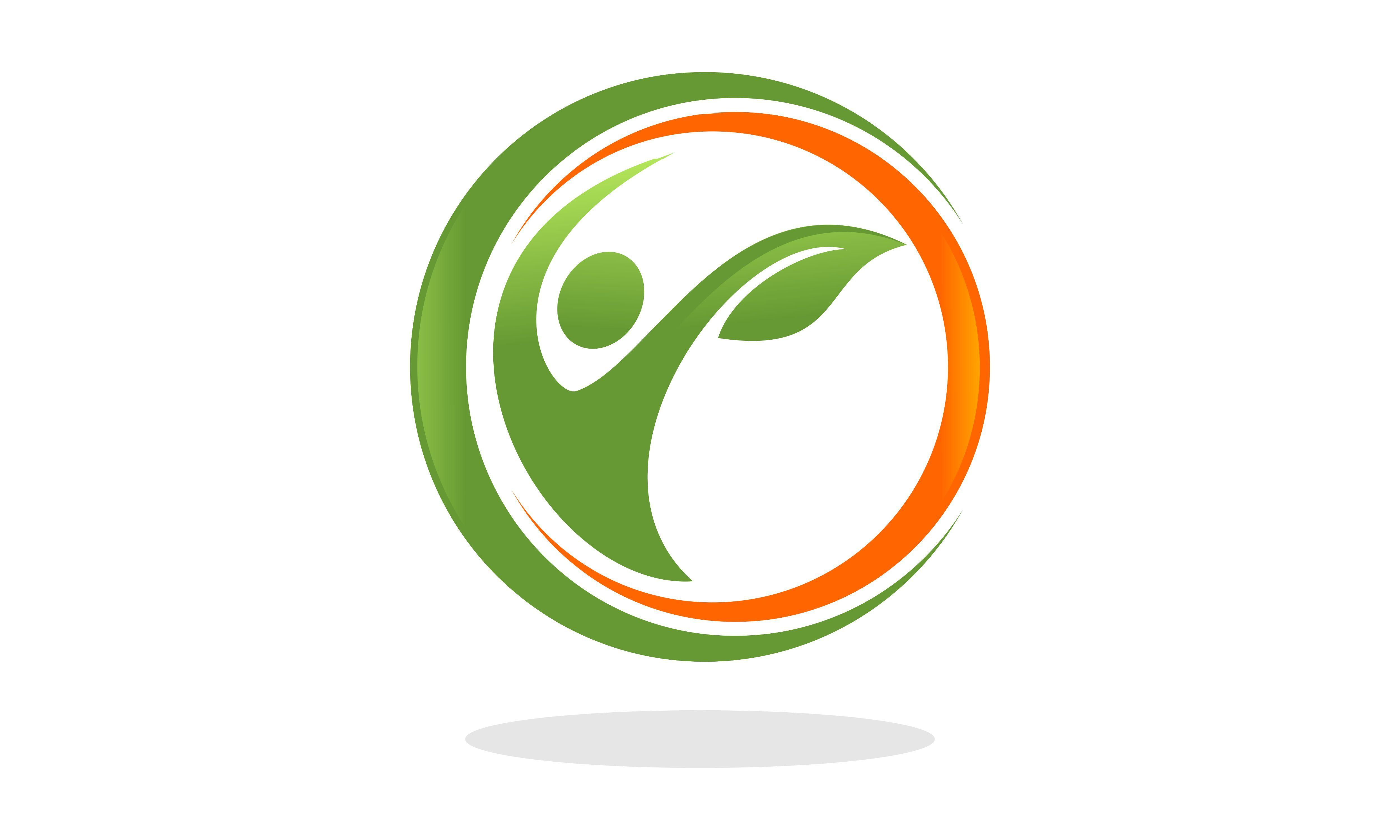 Healthy Logo - People leaf, wellness, active, healthy logo
