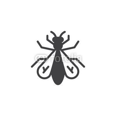 Insecticon Logo - Fly insect icon vector, filled flat sign, solid pictogram isolated